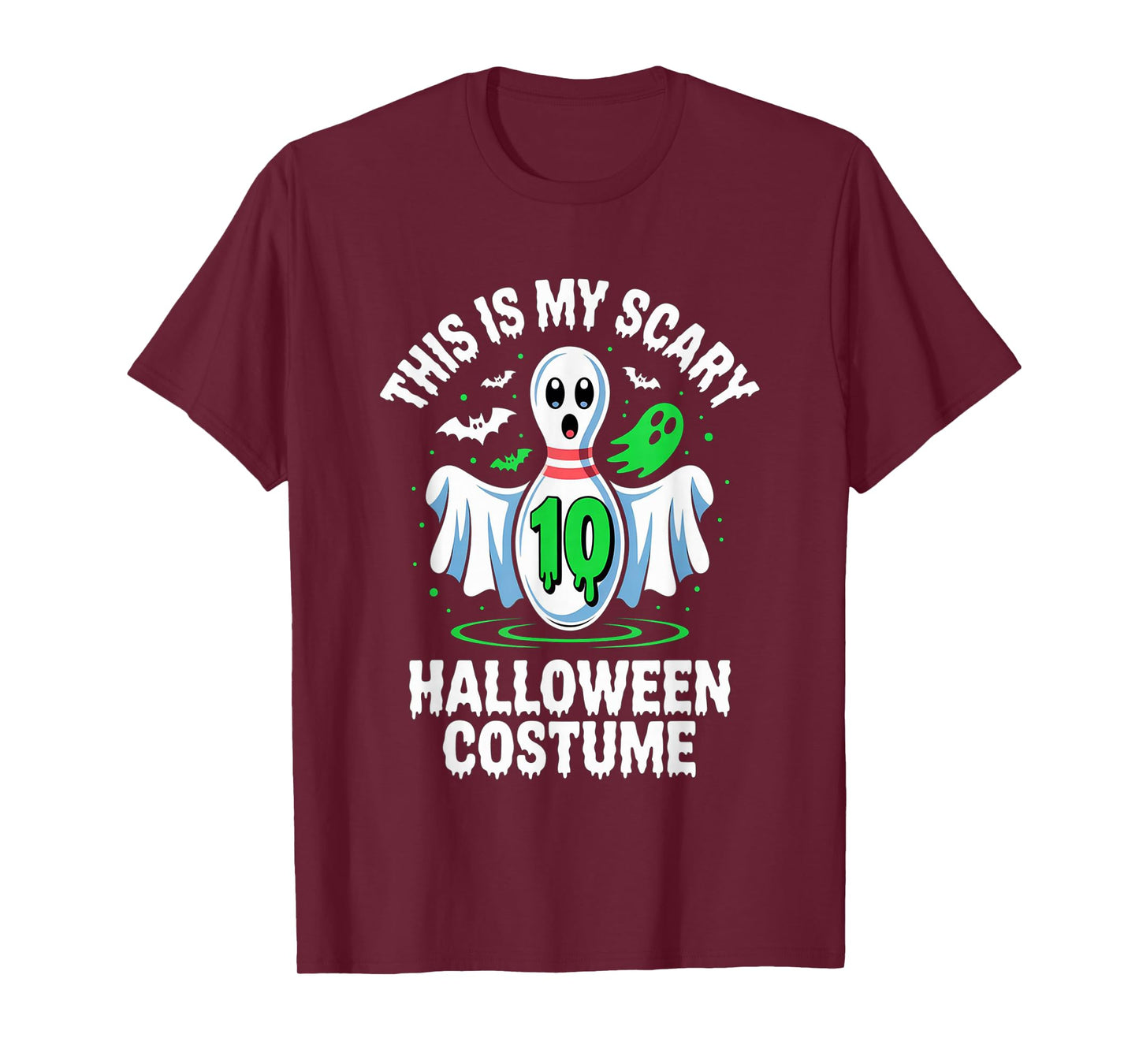 Funny Bowling Ghost This is My Scary Halloween Costume T-Shirt
