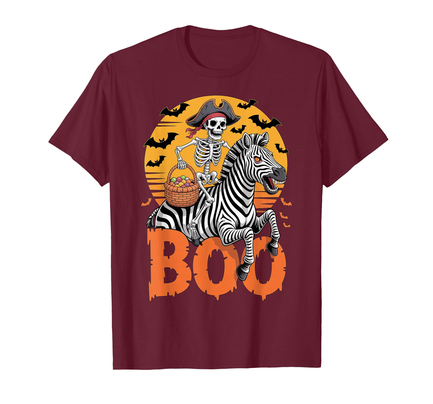 Spooky Zebra Costume on Boo Zebra Halloween T-Shirt