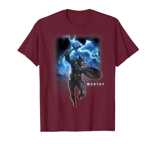Marvel Avengers Endgame Captain America Worthy Action Pose T-Shirt