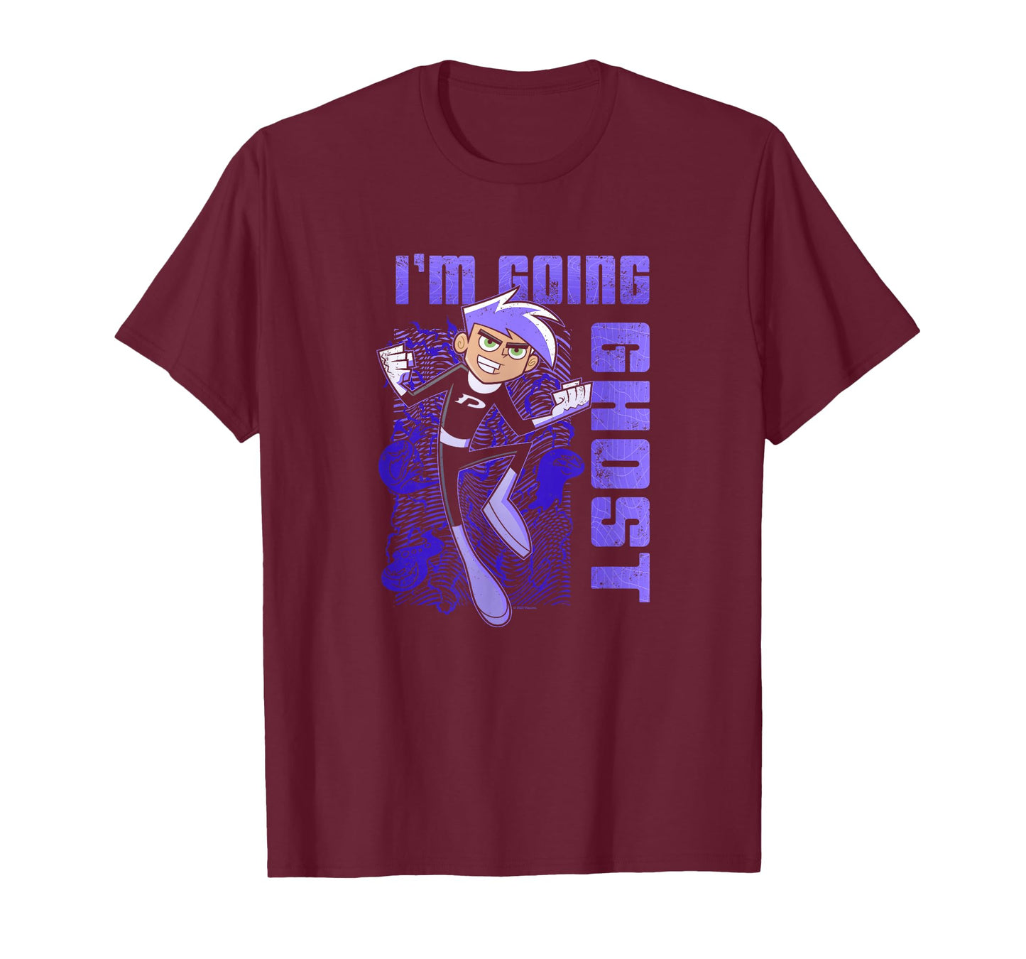 Danny Phantom I'm Going Ghost Purple Text Portrait T-Shirt