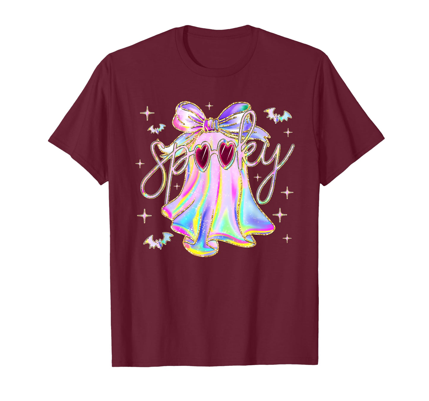 Spooky Coquette Bow Ghost Trick Or Treat Happy Halloween T-Shirt