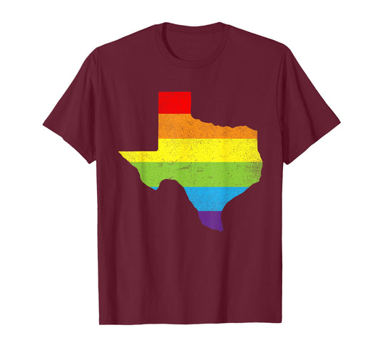 Texas Map Tshirt Gay Pride Rainbow Flag Shirt LGBT T-Shirt