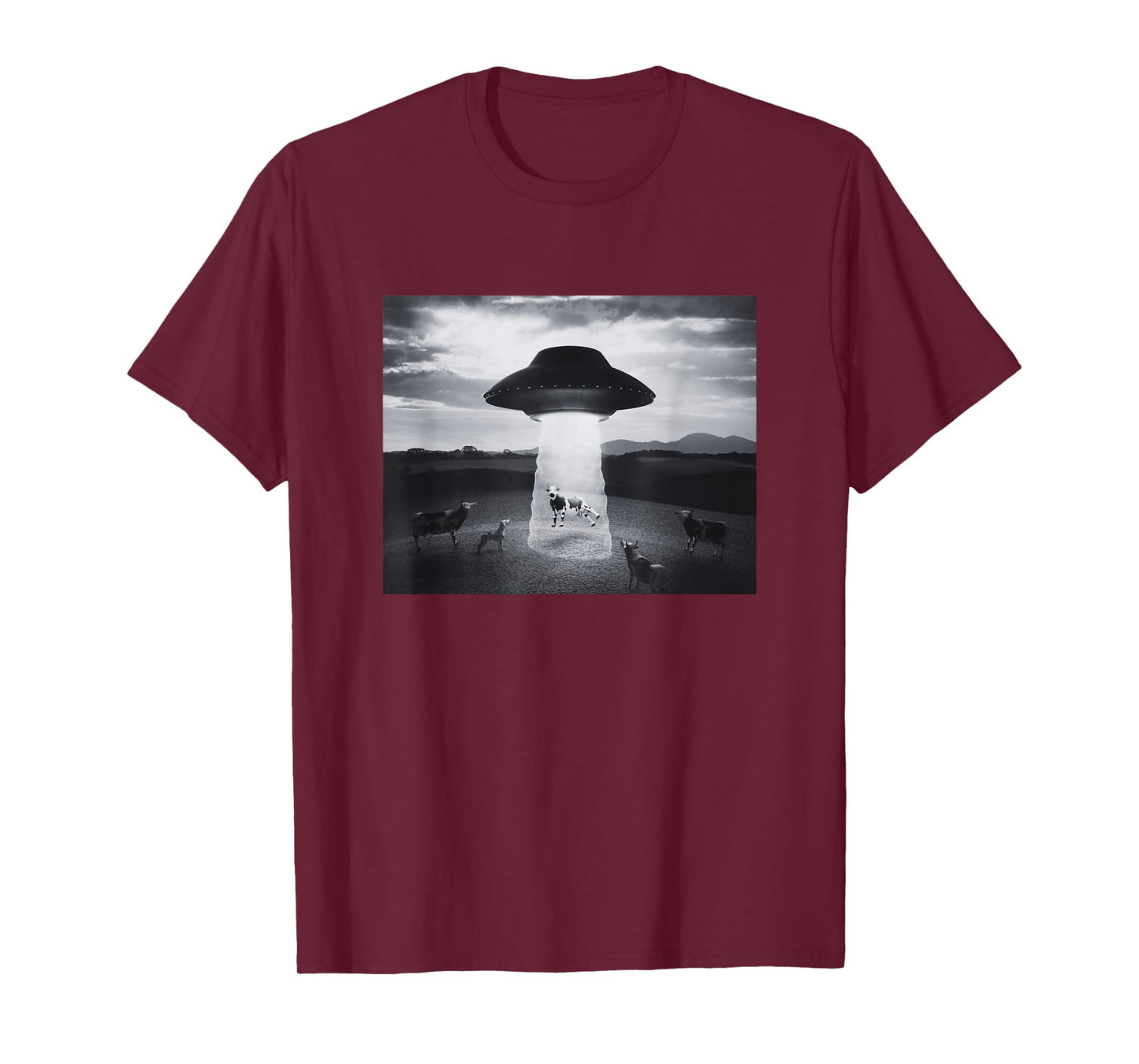 Alien Cow Abduction Funny Alien Spaceship Abducting Cows T-Shirt