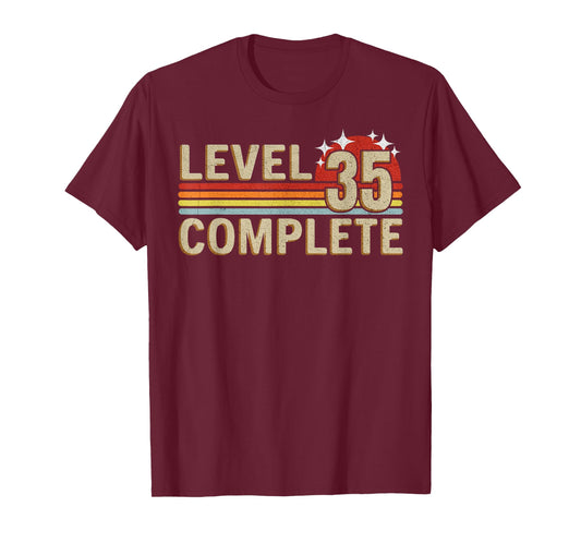 Level 35 Complete Gaming Vintage 35 Years Wedding T-Shirt