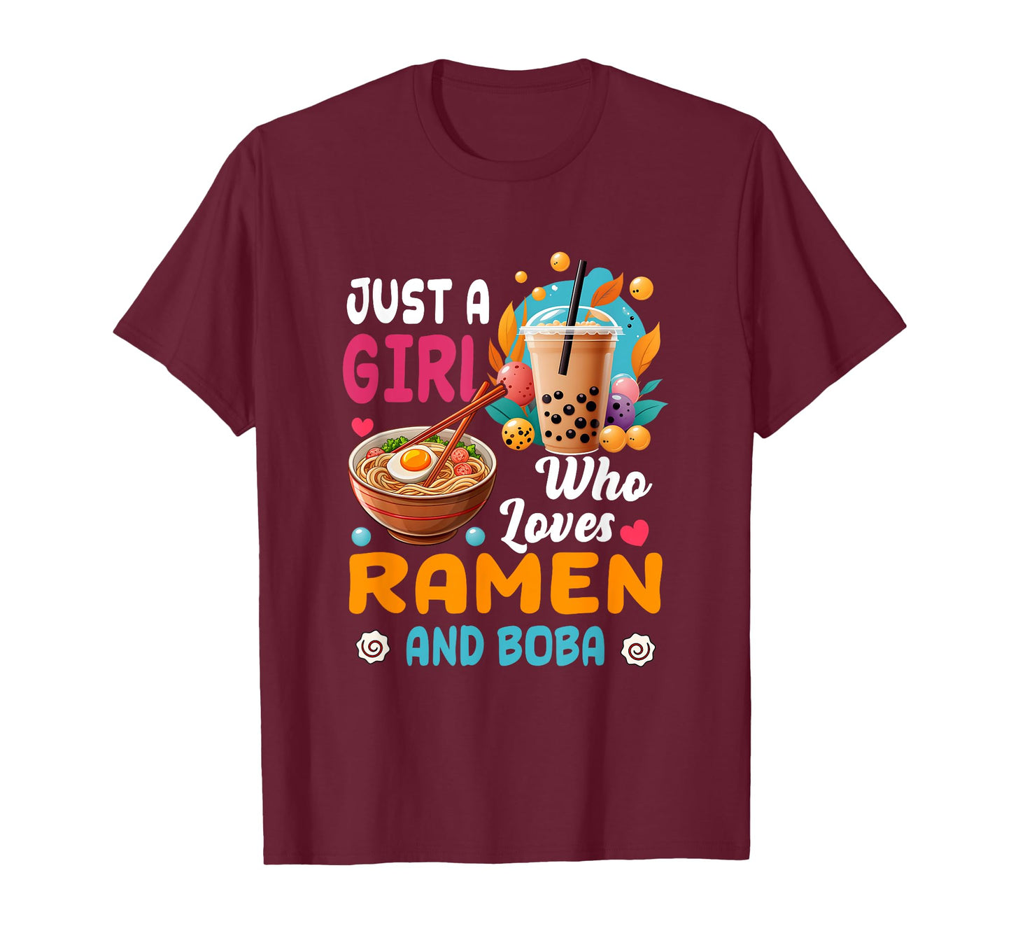 Just Girl Who Loves Ramen And Boba Bubble Tea Japanese T-Shirt