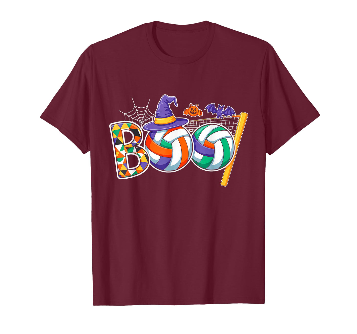 Volleyball Boo Creepy Halloween Pumpkin Volleyball Lover T-Shirt