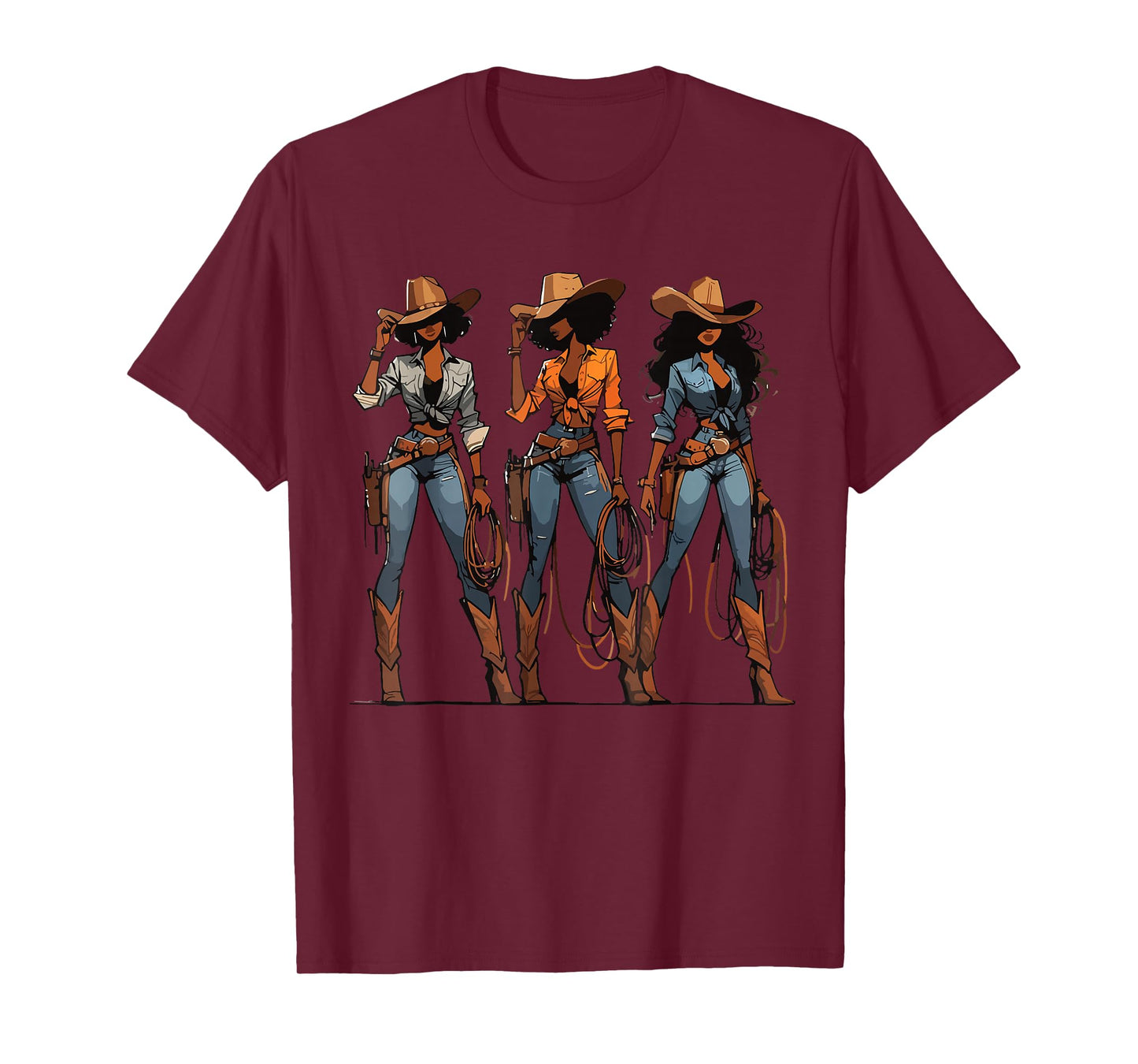 Black Cowgirl Western Rodeo Melanin Black Texas T-Shirt