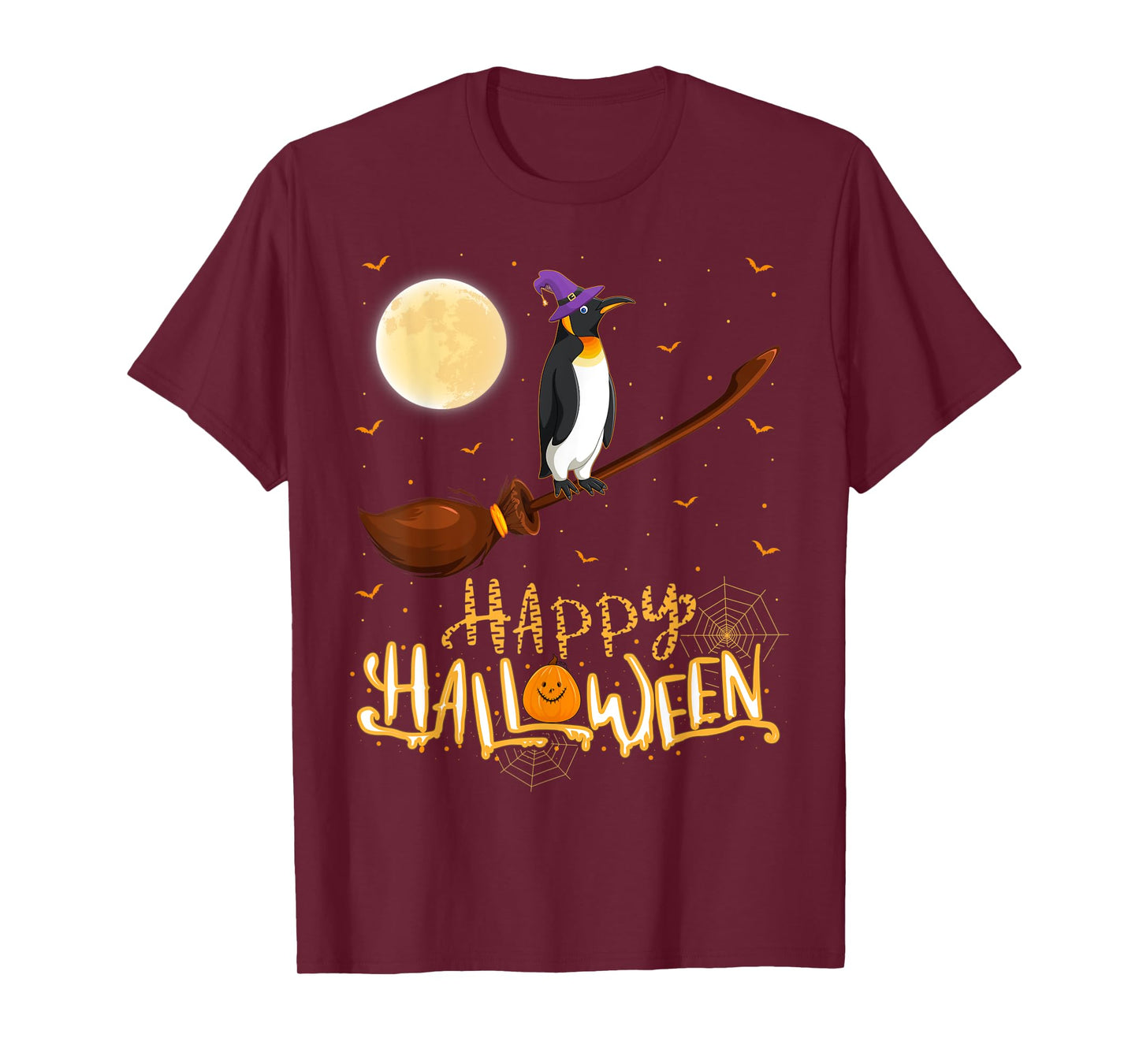 Emperor Penguin Ride Witch Shotgun Emperor Penguin Halloween T-Shirt