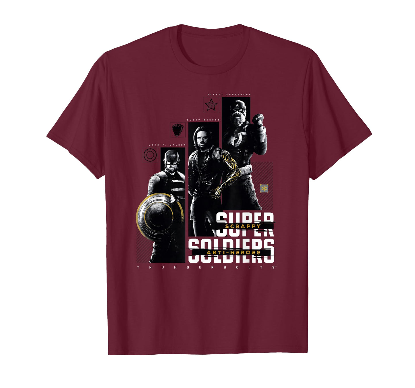 Marvel Thunderbolts Super Soldiers Panels Showcase T-Shirt
