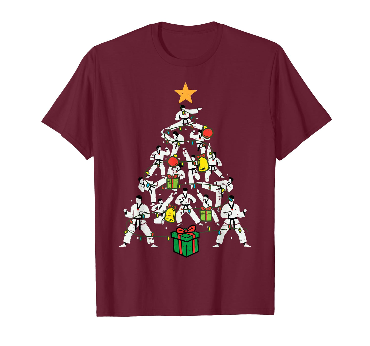 Taekwondo Christmas Tree Xmas Martial Arts Karate Men Kids T-Shirt