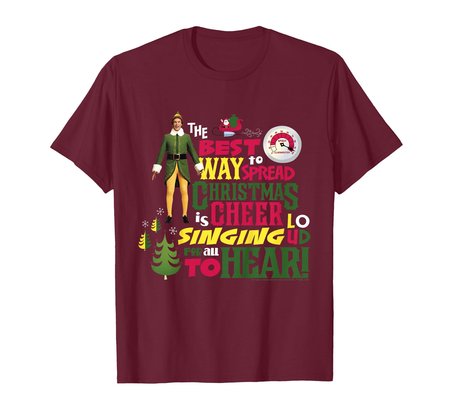 Kids Elf Buddy Christmas Cheer Singing Text Poster T-Shirt