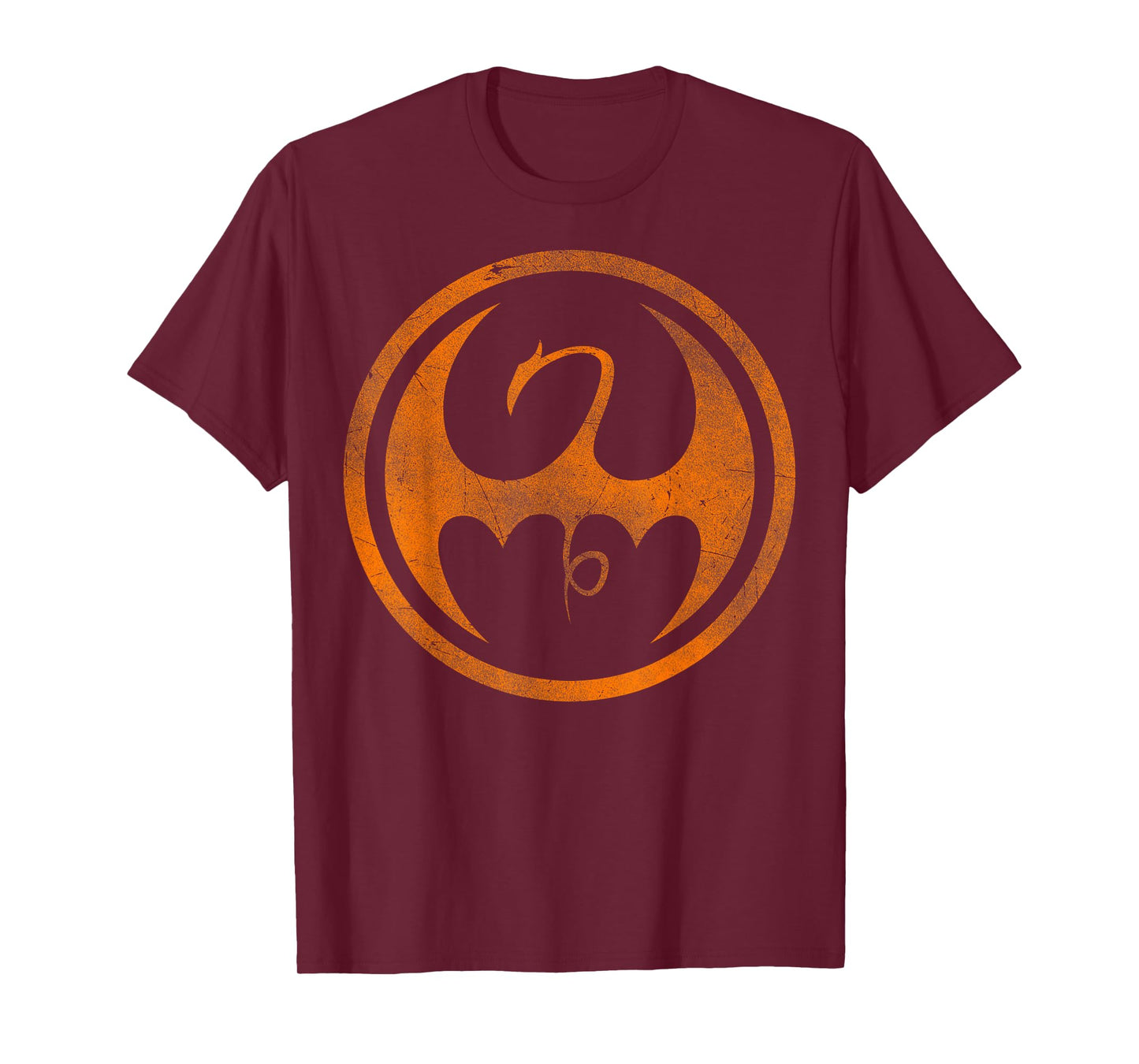 Marvel Iron Fist Dragon Logo Orange Tonal Cut-Out Halloween T-Shirt