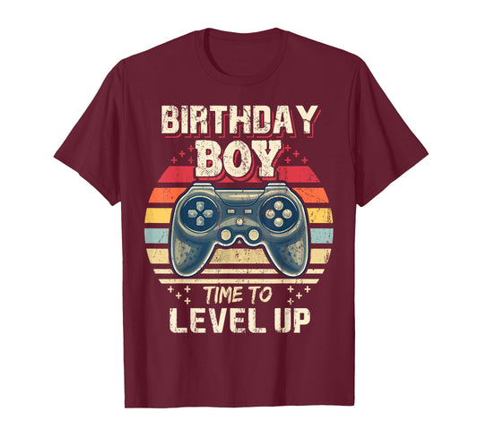Birthday Boy Time to Level Up Video Game Birthday Gift Boys T-Shirt