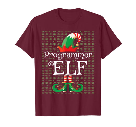 Programmer Elf Shirt Funny Costume Matching Elf Christmas T-Shirt
