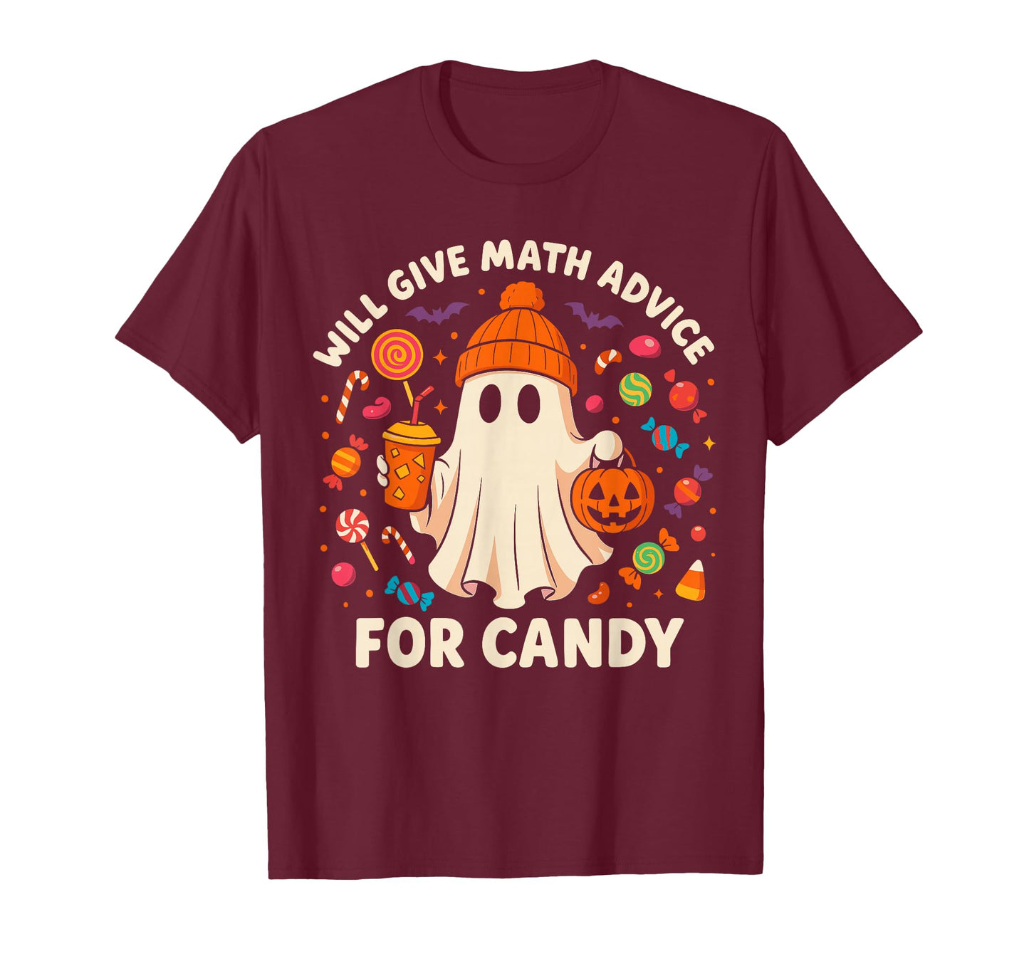 Will Give Math Advice for Candy, Cute Teacher Halloween T-Shirt