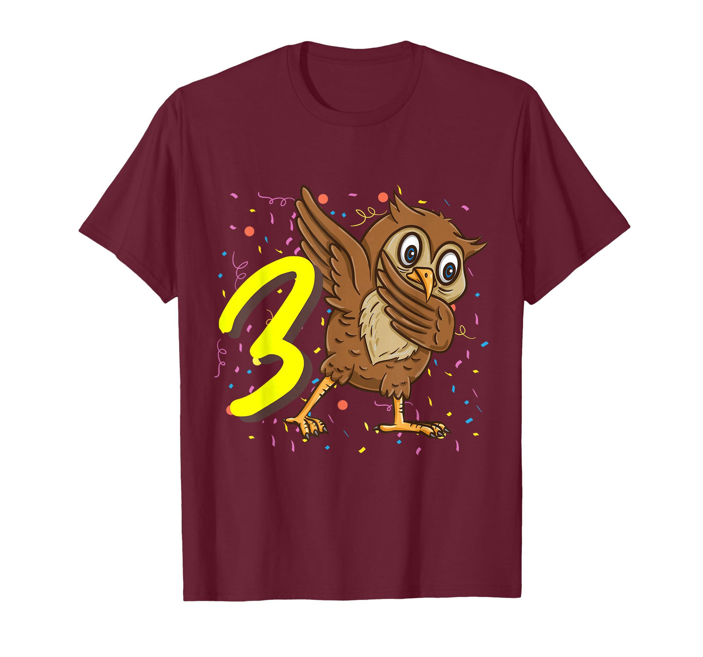 3 Year Old Owl Bird Birthday T-Shirt