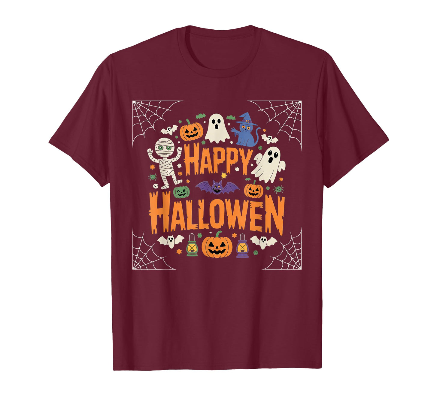 Happy Halloween Ghost Scary Pumpkin Men Women Kids T-Shirt