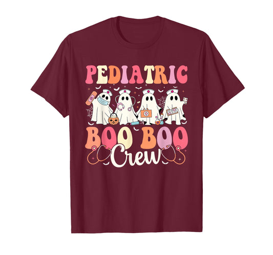 Pediatric Nurse Boo Boo Crew Ghost Nurse Halloween Costume T-Shirt