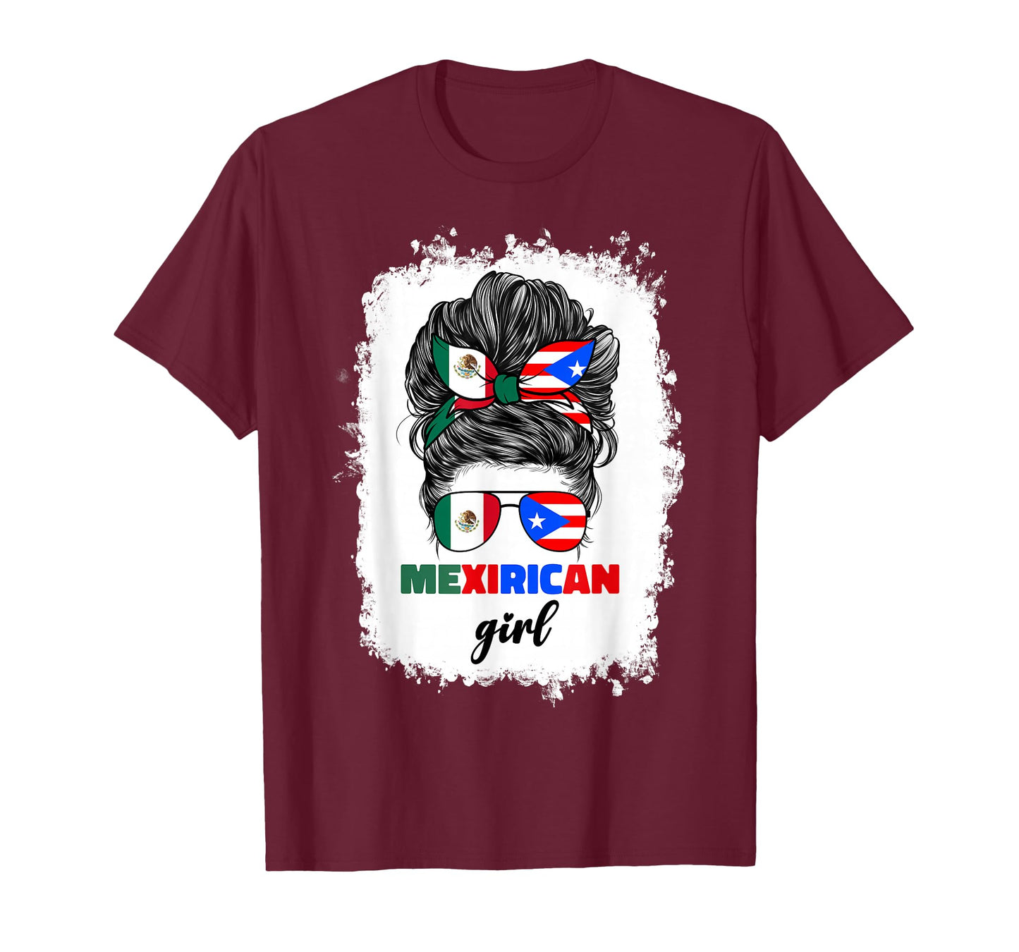 Mexirican Girl Mix Half Mexican And Puerto Rican Rico Flag T-Shirt