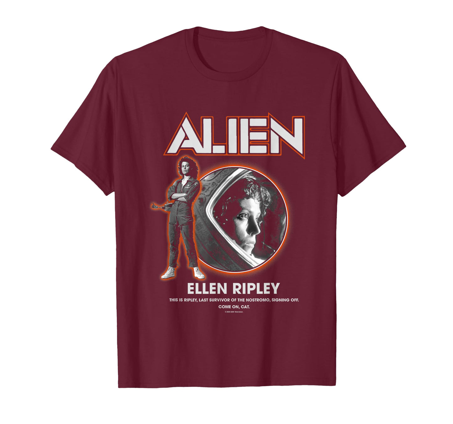 Aliens Iconic Ellen Ripley Last Survivor Retro Big Portrait T-Shirt