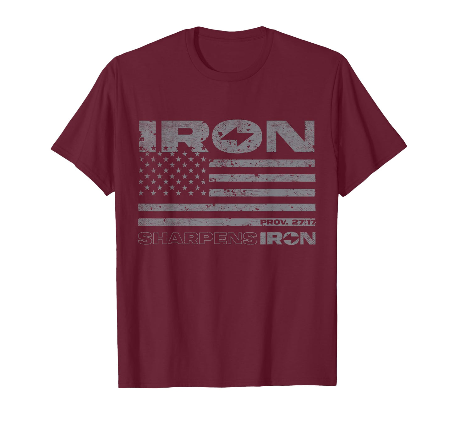 Iron Sharpens Iron Distressed American Flag T-Shirt