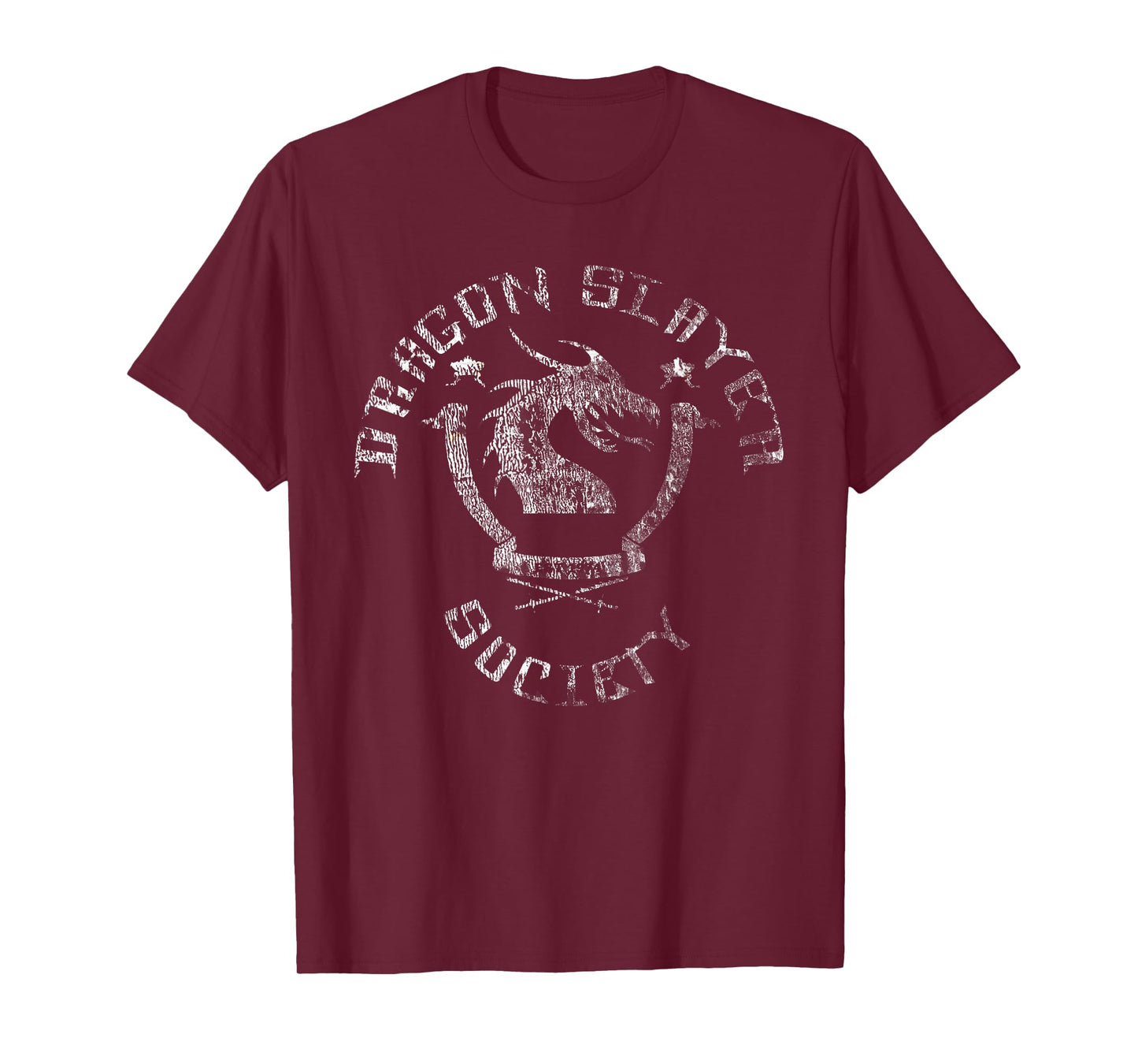 Dragon Slayer Society - Distressed Faded Nerd & Geek T Shirt T-Shirt