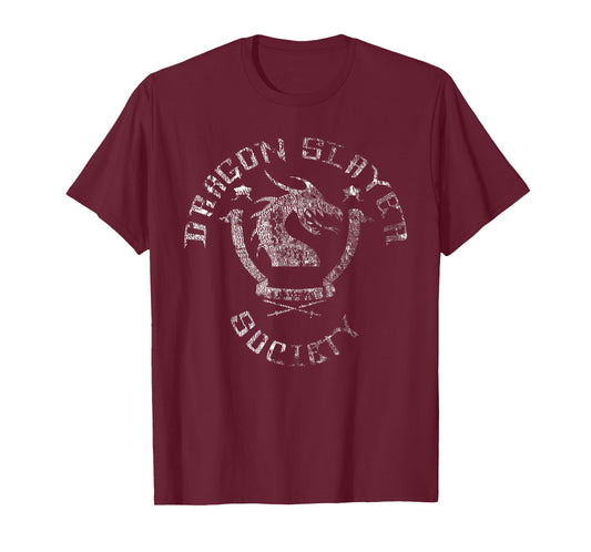 Dragon Slayer Society - Distressed Faded Nerd & Geek T Shirt T-Shirt