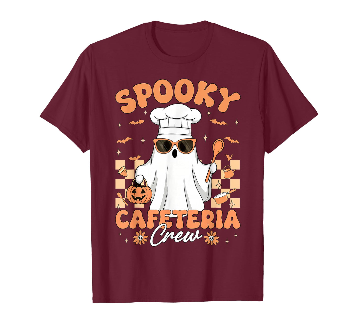 Spooky Cafeteria Crew Lunch Lady Halloween Ghost Men Women T-Shirt