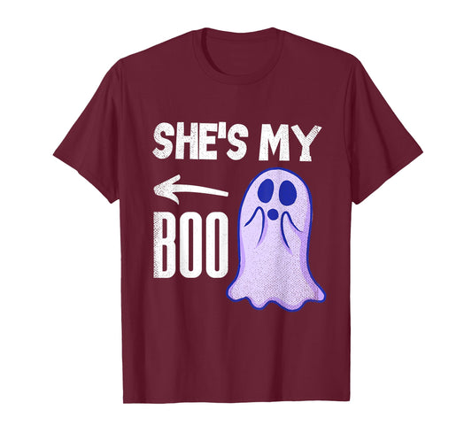 She's My Boo Cute Ghost Matching Couple Halloween Costume T-Shirt