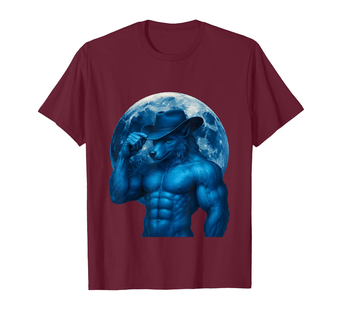 Alpha Wolf Meme Cowboy Werewolf Furry Funny Cringe Weird T-Shirt
