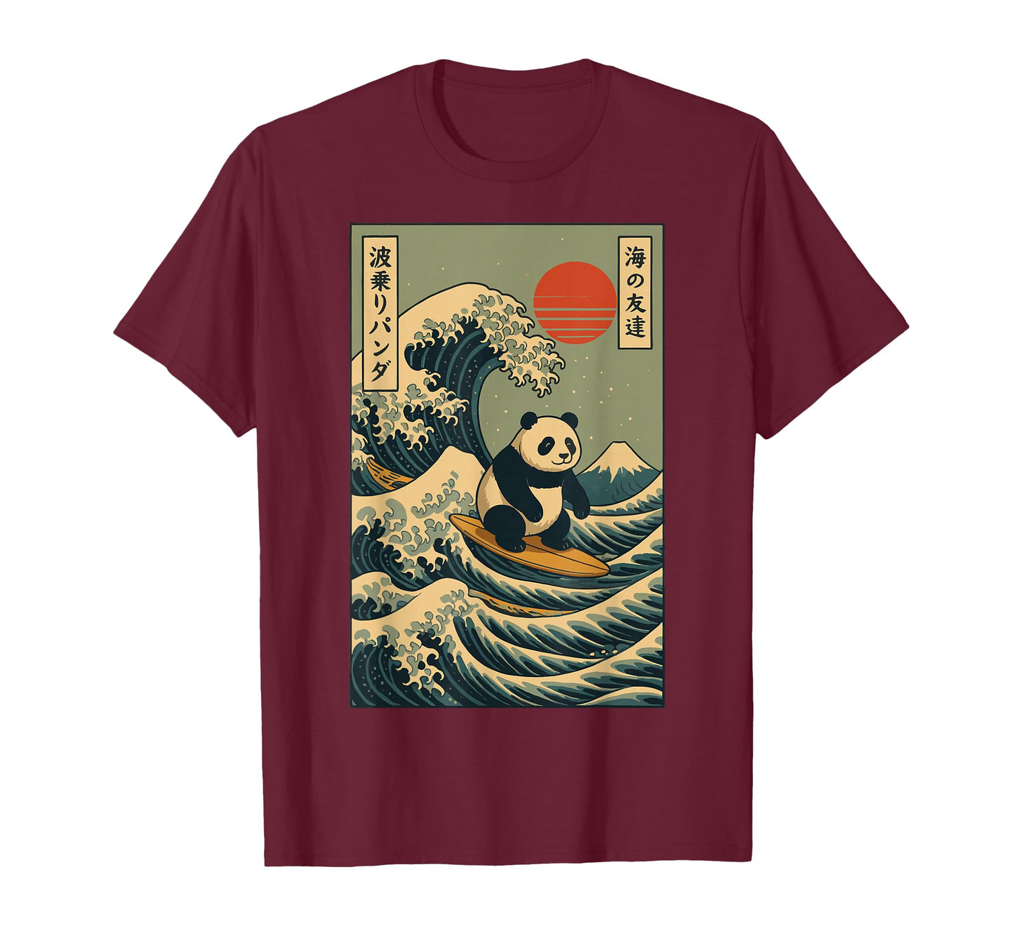 Panda Surfing Japanese T-Shirt