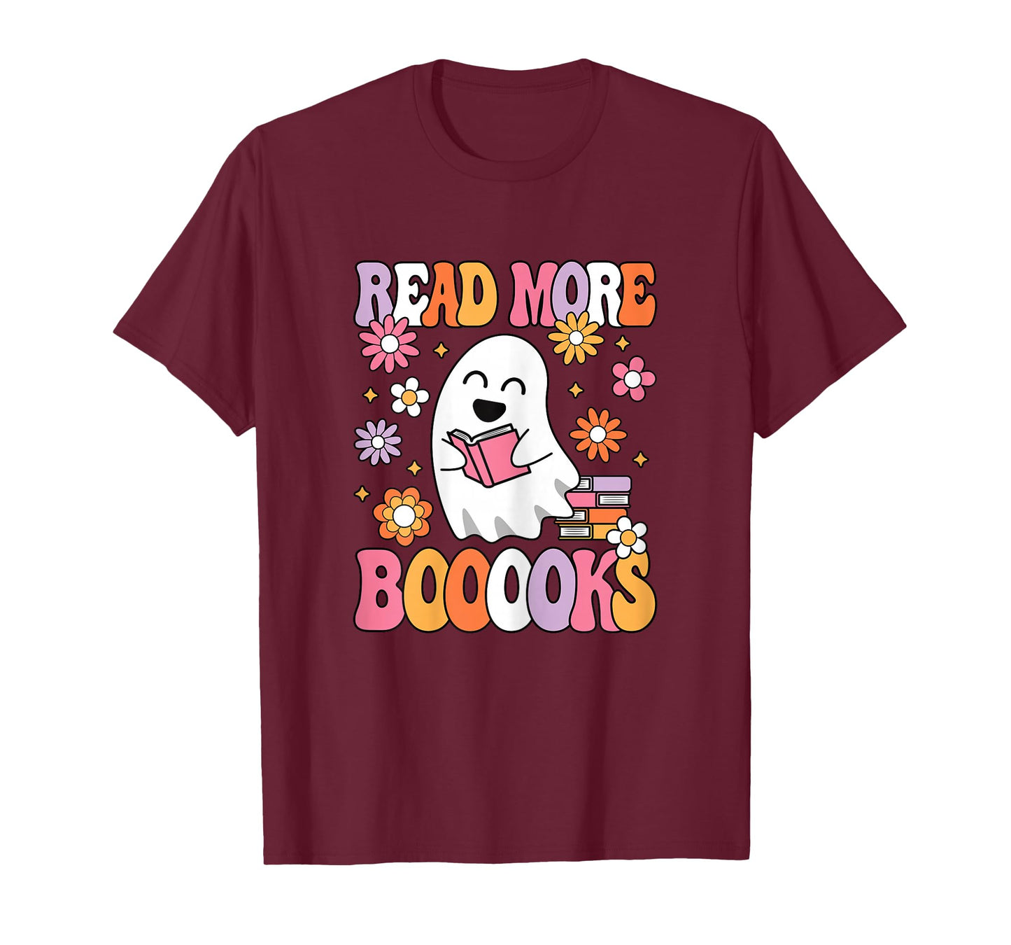 Read More Books Groovy Funny Halloween Teacher Women T-Shirt