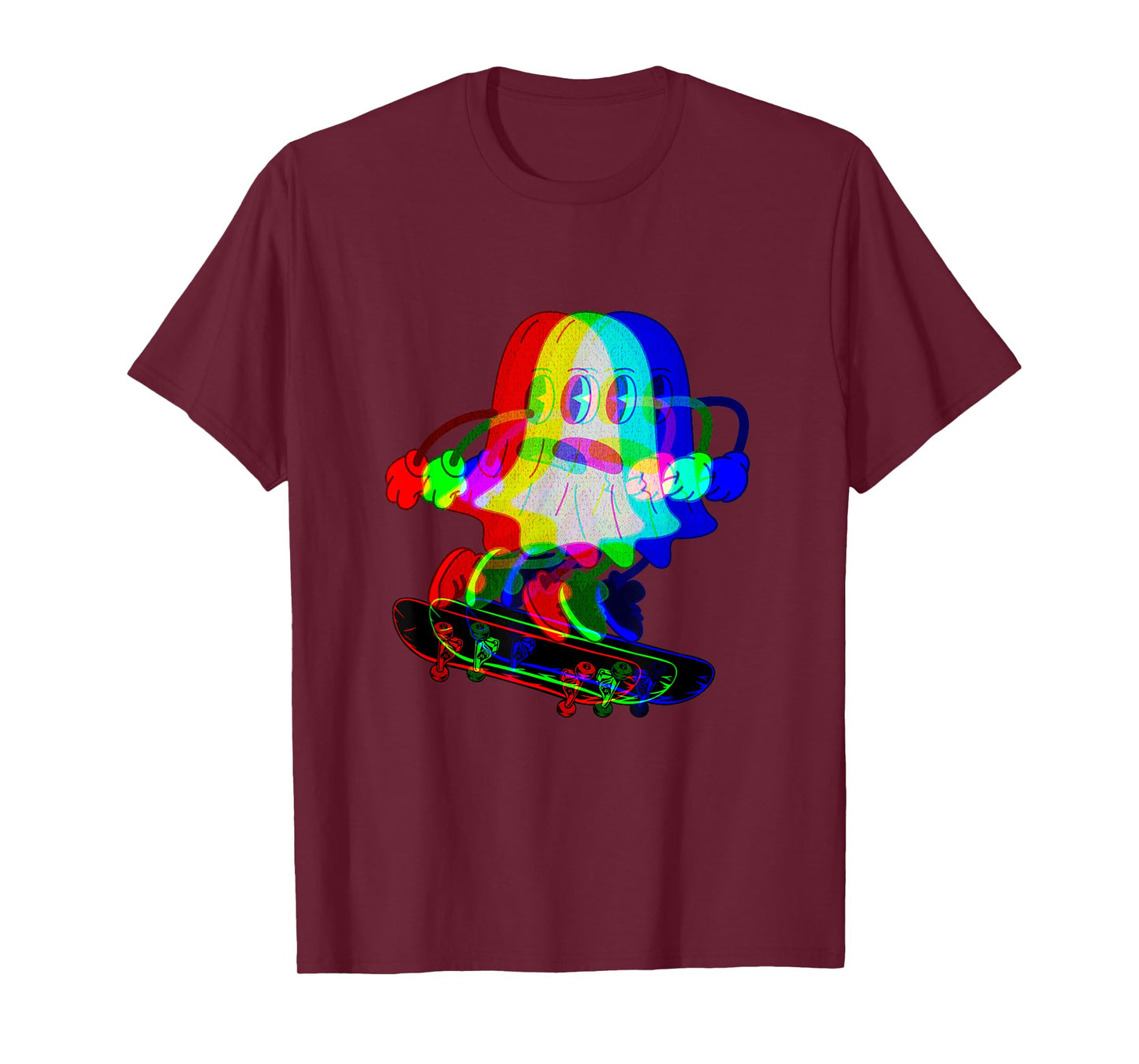 Trippy house music ghost Halloween Techno Rave skateboarding T-Shirt