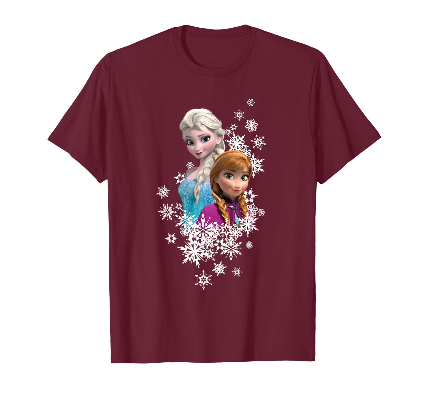 Disney Frozen Anna and Elsa Snowflakes T-Shirt Small