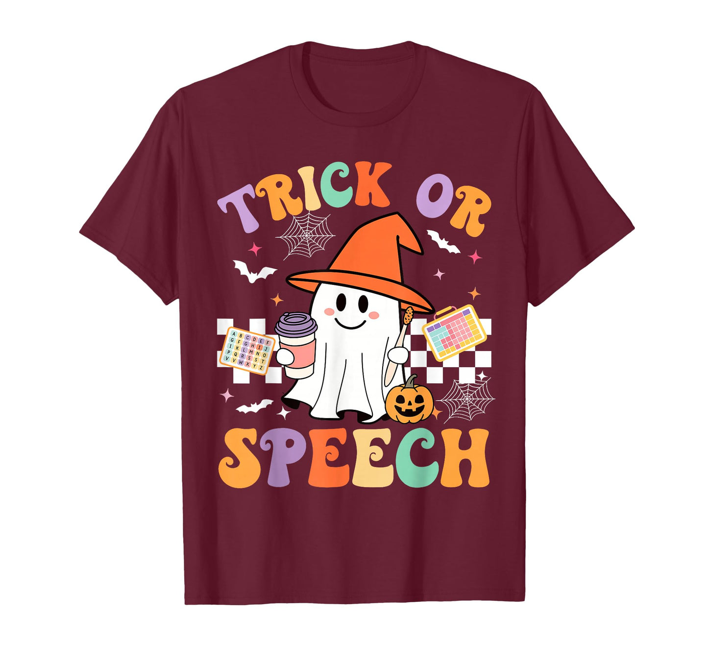Trick Or Speech Halloween SLP Retro Speech Therapy Halloween T-Shirt