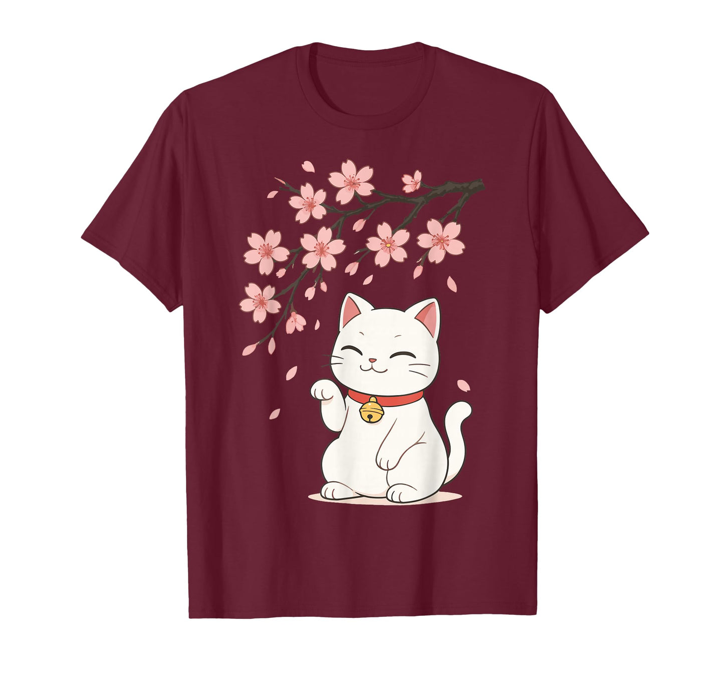 Cat Cherry Blossom Japan Anime T-Shirt