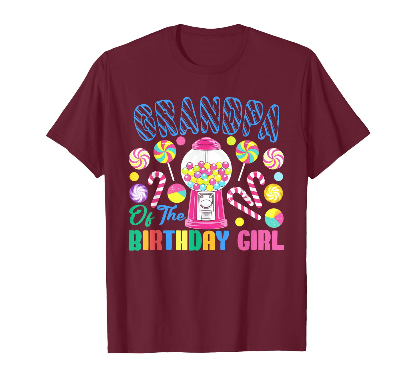 Grandpa of The Birthday Girl Candyland Matching Family T-Shirt