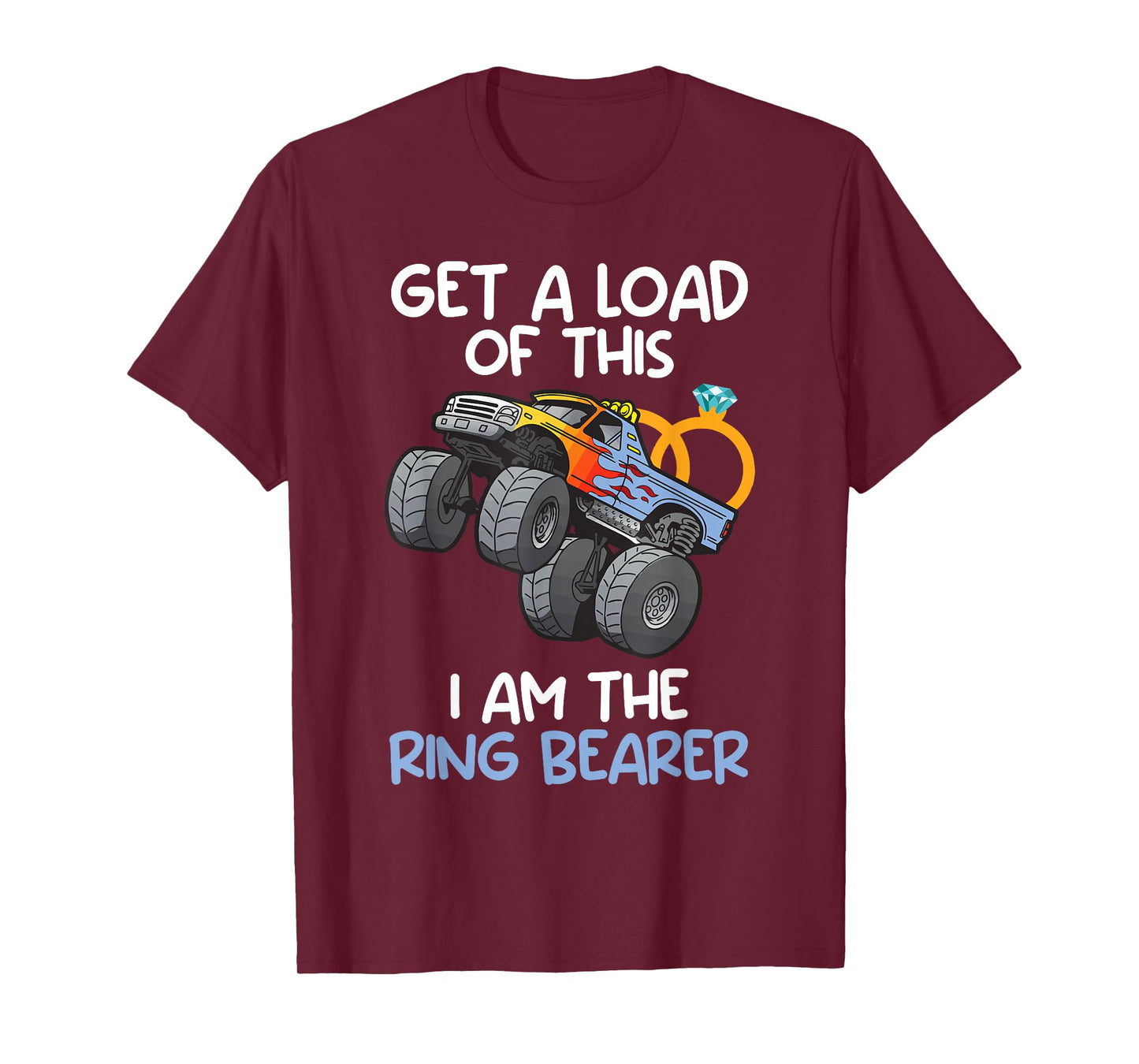 Wedding Shirt Iam The Ring Bearer Funny Monster Truck Boys T-Shirt