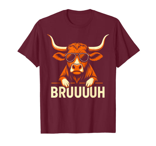 Vintage Retro Bruh Longhorn Meme Gift for Men Women Kid T-Shirt