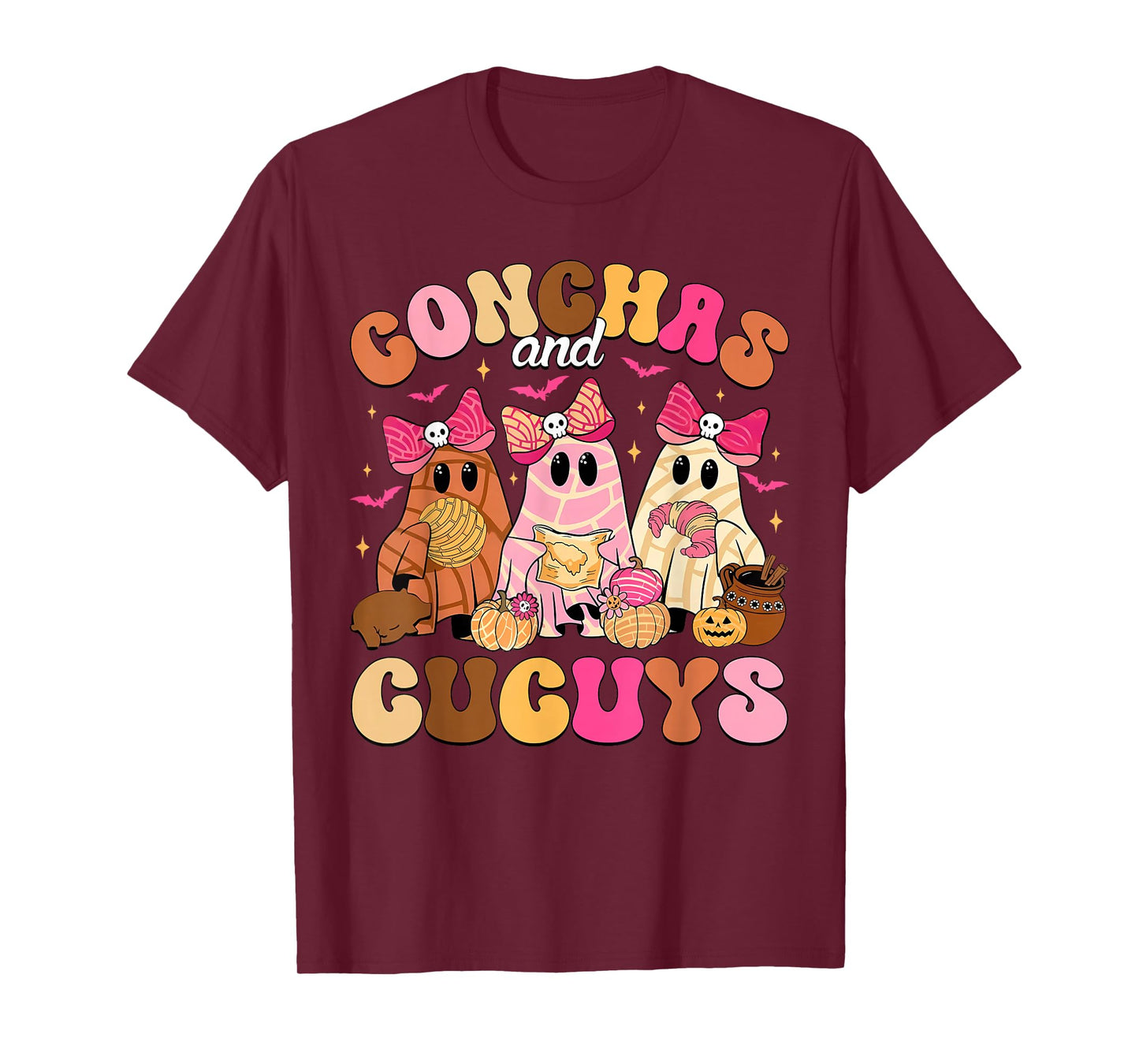 Cute Conchas and Cucuys Ghost Funny Mexican Halloween Ghost T-Shirt