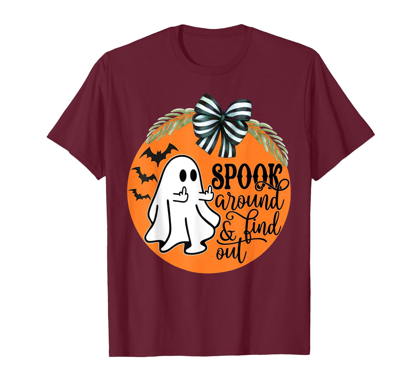 Spook Around & Find Out Ghost Middle Finger T-Shirt