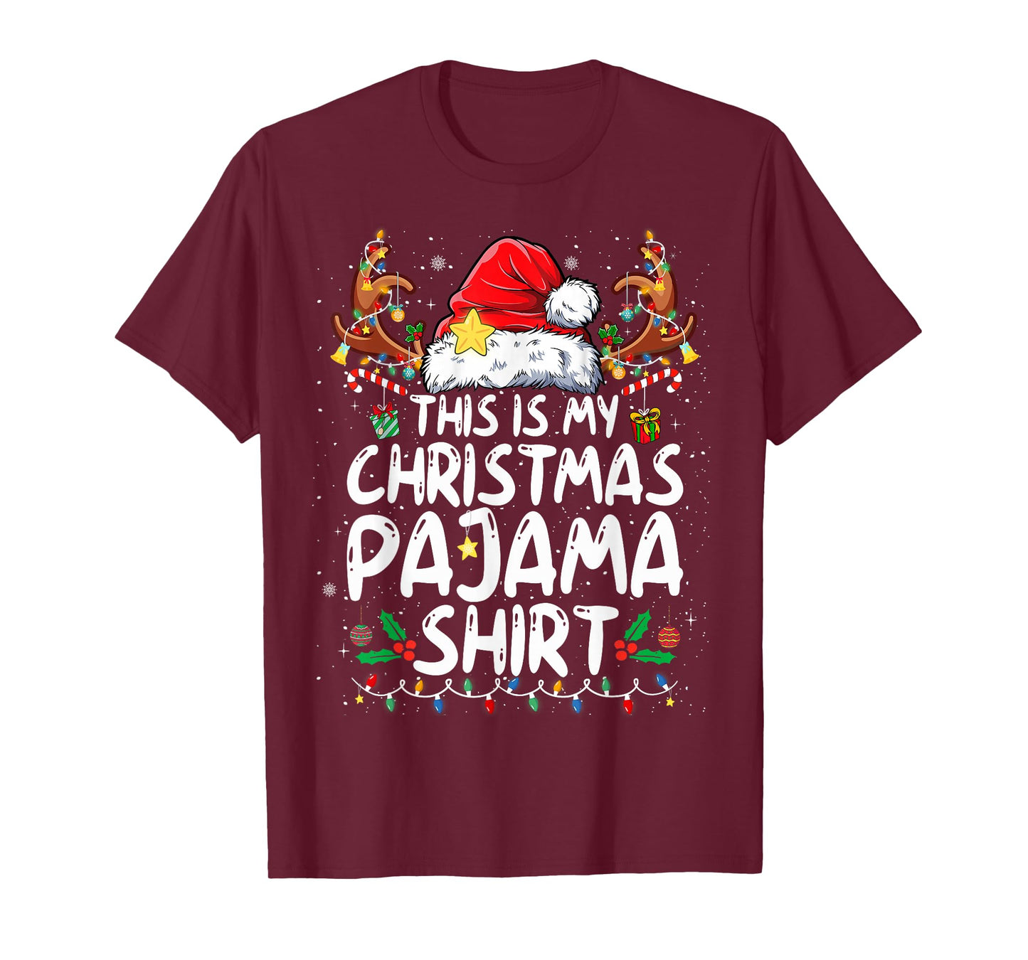 This is My Christmas Pajama Shirt Funny Xmas PJs Men Women T-Shirt