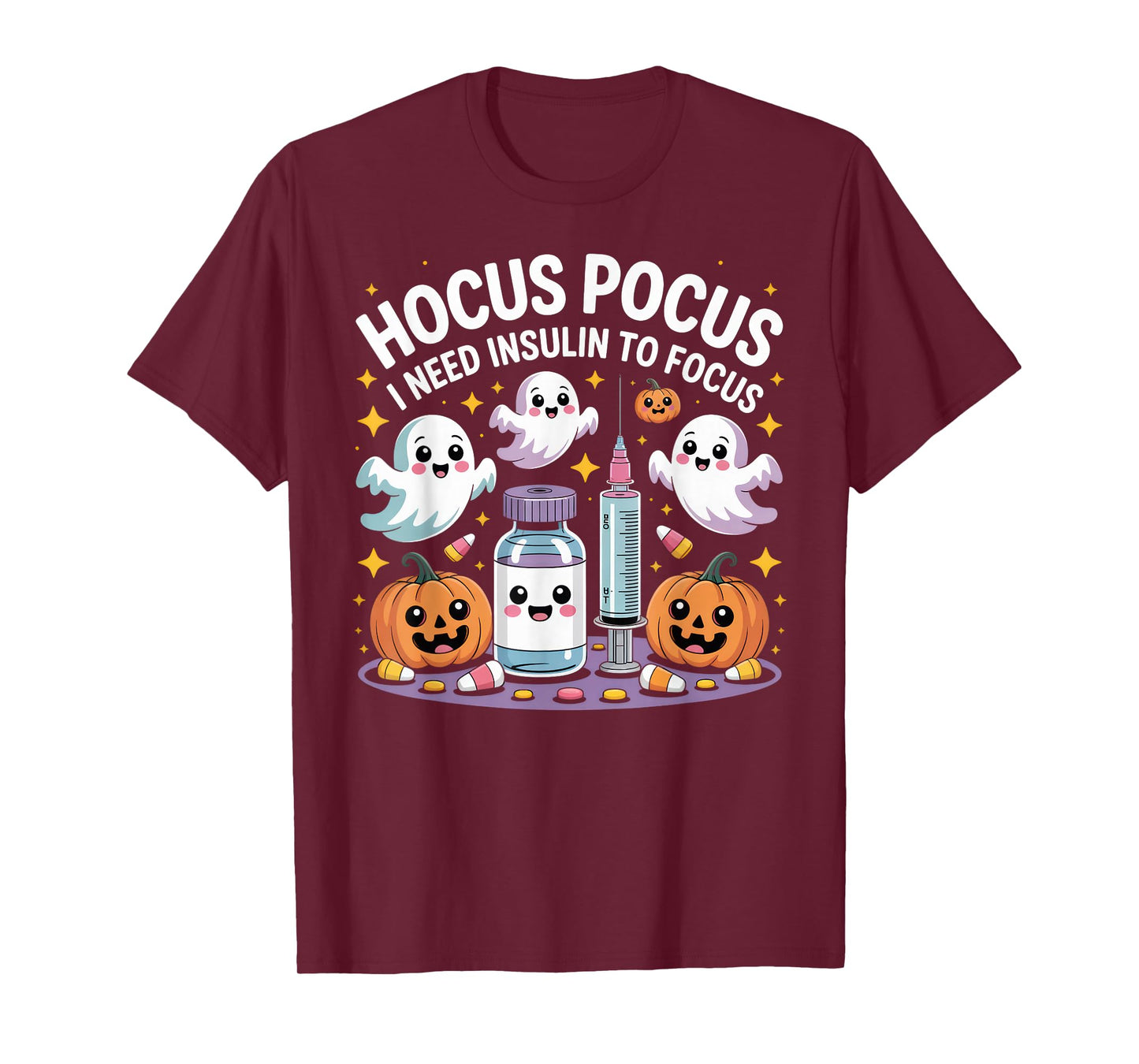 Hocus Pocus I Need Insulin to Focus Funny Halloween Diabetic T-Shirt