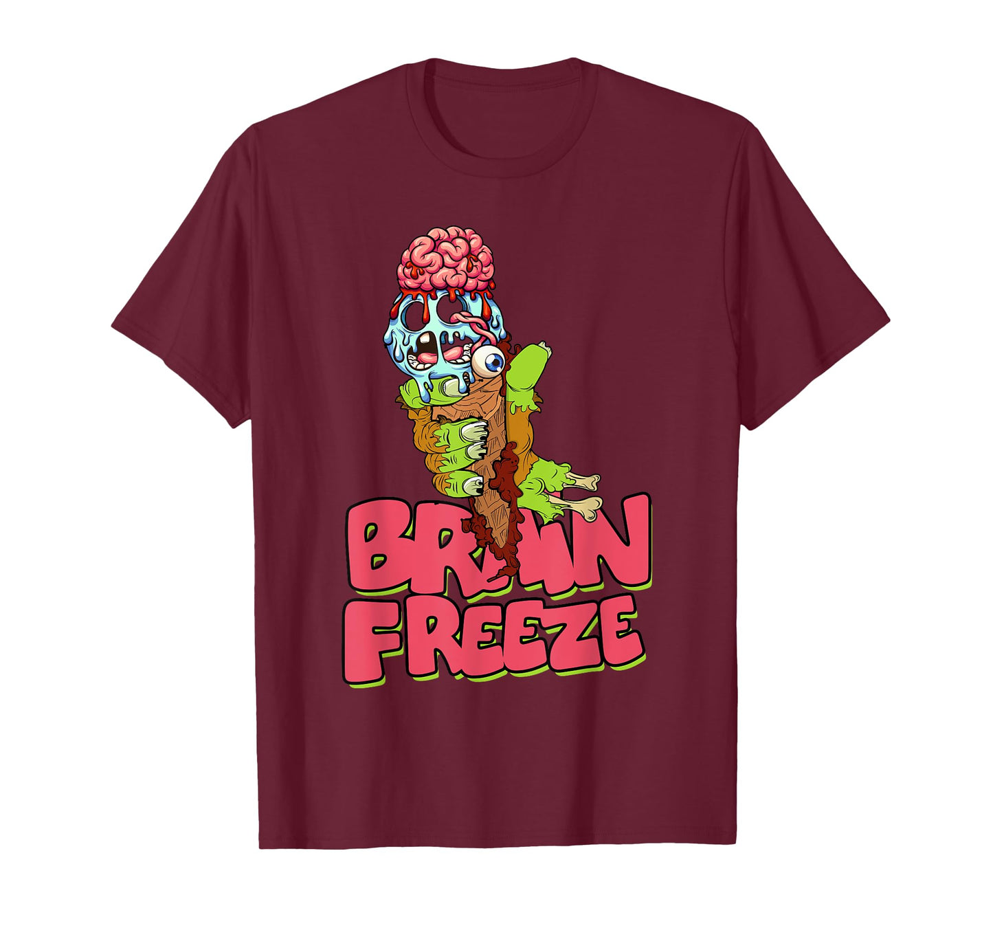 Brain Freeze Scary Zombie Ice Cream Cone Undead Flavor Men Women Kids T-Shirt