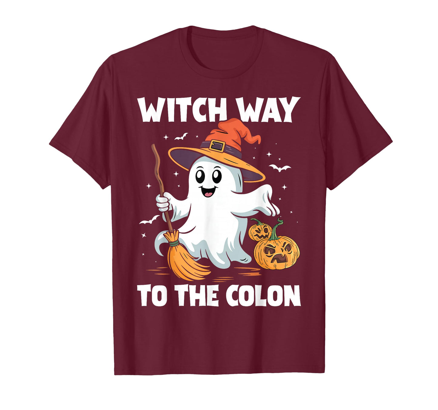 Witch Way to the Colon Cute Ghost Halloween Endoscopy Nurse T-Shirt