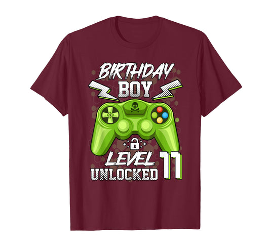 Level 11 Unlocked Video Game 11th Birthday Gamer Gifts Boys T-Shirt