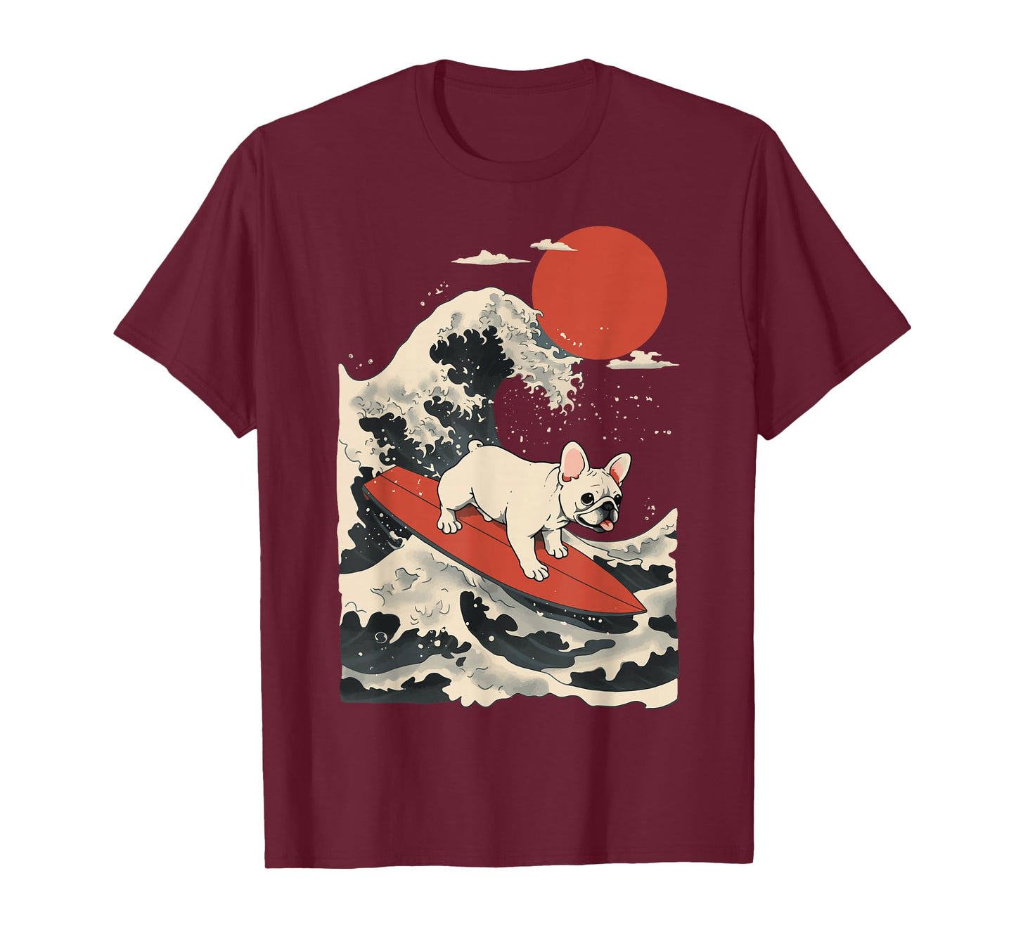 French Bulldog Surfing Japanese T-Shirt