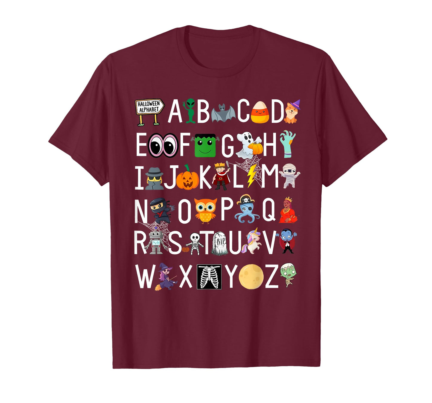 ABCs Learning Kindergarten Teacher Funny Halloween Alphabet T-Shirt