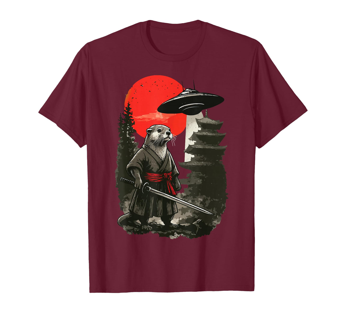 Otter Samurai UFO Alien T-Shirt
