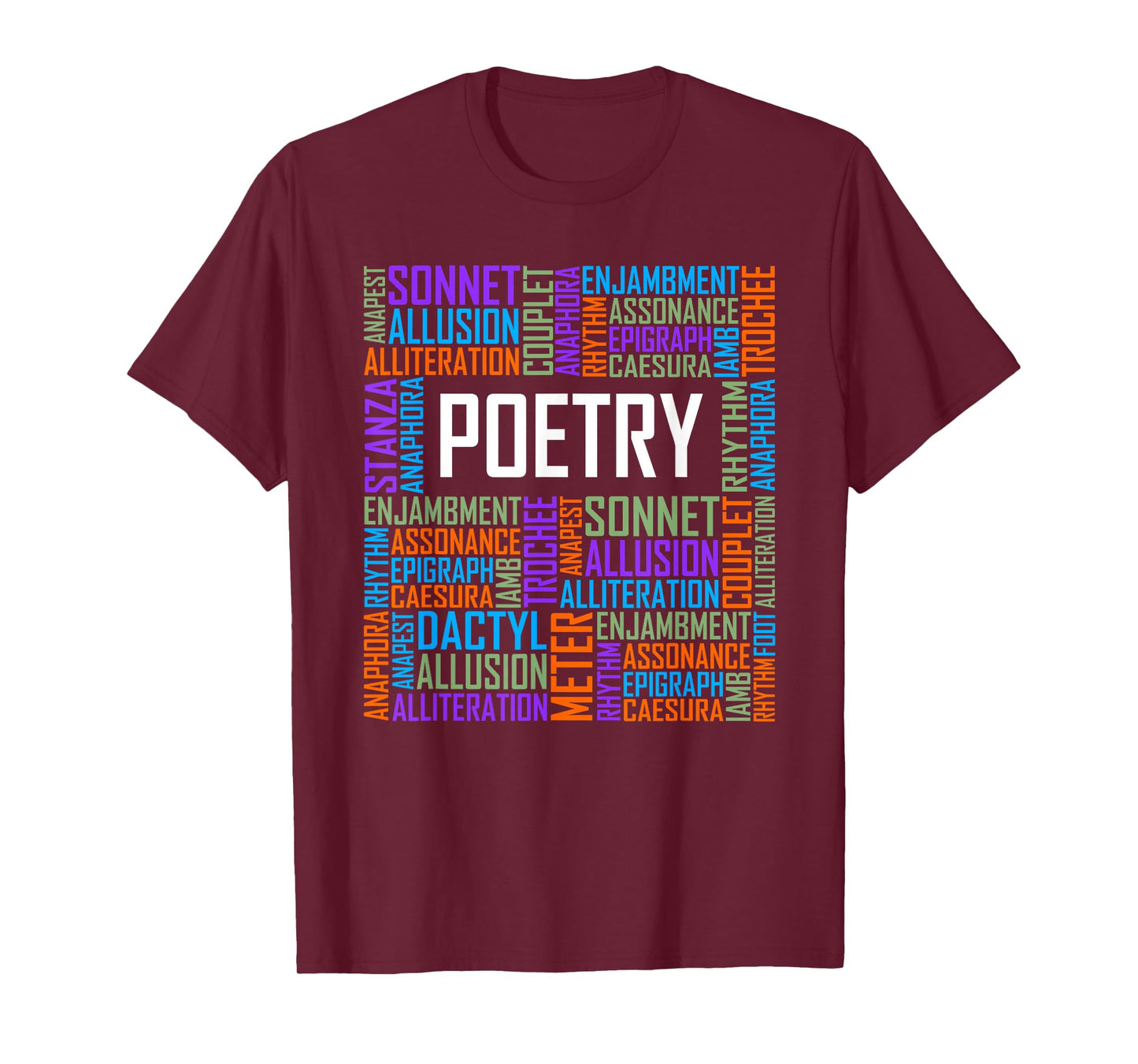 Poetry Words Lover Gift Poetry Writer Gifts T-Shirt